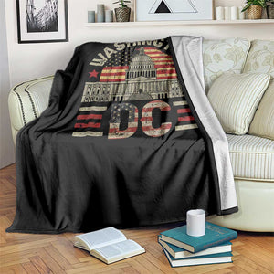 Washington DC Throw Blanket Retro US Flag Souvenir Gift TS10 Print Your Wear