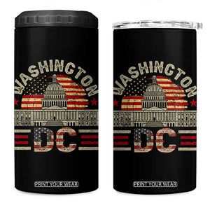 Washington DC 4 in 1 Can Cooler Tumbler Retro US Flag Souvenir Gift TS10 One Size: 16 oz Black Print Your Wear