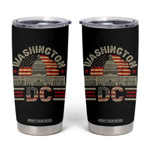 Washington DC Tumbler Cup Retro US Flag Souvenir Gift TS10 Black Print Your Wear