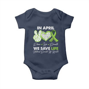 In April We Save Lives Organ Donation Donate Life Month Baby Onesie TS10 Navy Print Your Wear