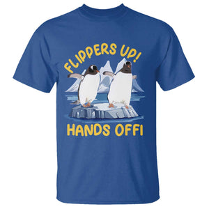 Penguins Resist T Shirt Flippers Up Hands Off Protest Against Tariffs TS10 Royal Blue Print Your Wear