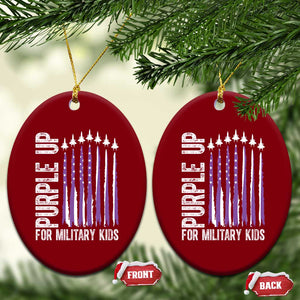 Purple Up For Military Kids Ceramic Ornament US Flag Military Child Support TS10 Print Your Wear