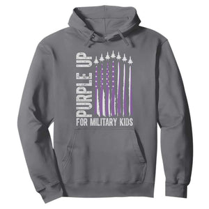 Purple Up For Military Kids Hoodie US Flag Military Child Support TS10 Charcoal Print Your Wear