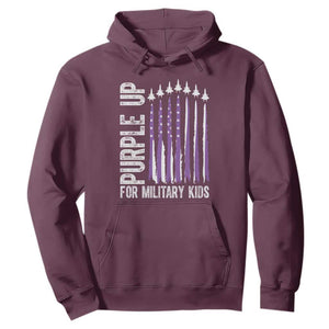 Purple Up For Military Kids Hoodie US Flag Military Child Support TS10 Maroon Print Your Wear