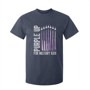 Purple Up For Military Kids T Shirt For Kid US Flag Military Child Support TS10 Navy Print Your Wear
