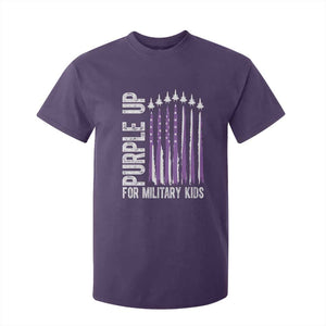 Purple Up For Military Kids T Shirt For Kid US Flag Military Child Support TS10 Purple Print Your Wear