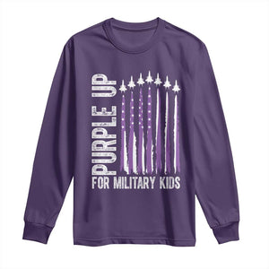Purple Up For Military Kids Long Sleeve Shirt US Flag Military Child Support TS10 Purple Print Your Wear