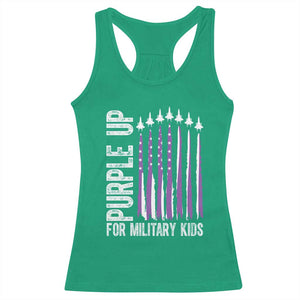 Purple Up For Military Kids Racerback Tank Top US Flag Military Child Support TS10 Irish Green Print Your Wear