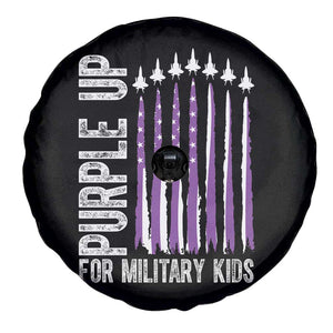 Purple Up For Military Kids Spare Tire Cover US Flag Military Child Support TS10 Print Your Wear