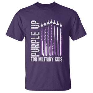 Purple Up For Military Kids T Shirt US Flag Military Child Support TS10 Purple Print Your Wear