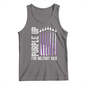 Purple Up For Military Kids Tank Top US Flag Military Child Support TS10 Deep Heather Print Your Wear