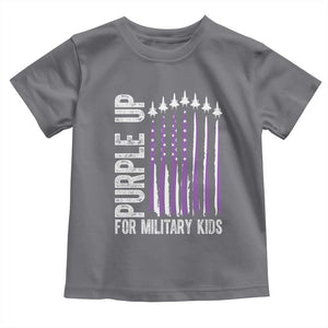 Purple Up For Military Kids Toddler T Shirt US Flag Military Child Support TS10 Charcoal Print Your Wear