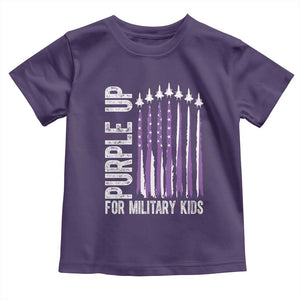 Purple Up For Military Kids Toddler T Shirt US Flag Military Child Support TS10 Purple Print Your Wear