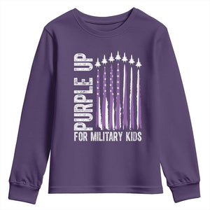 Purple Up For Military Kids Youth Sweatshirt US Flag Military Child Support TS10 Purple Print Your Wear