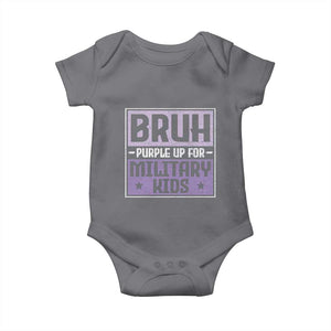 Bruh Purple Up For Military Kids Baby Onesie Support Military Kids TS10 Charcoal Print Your Wear