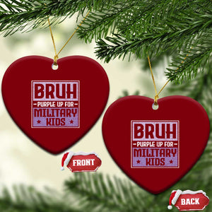 Bruh Purple Up For Military Kids Ceramic Ornament Support Military Kids TS10 Print Your Wear