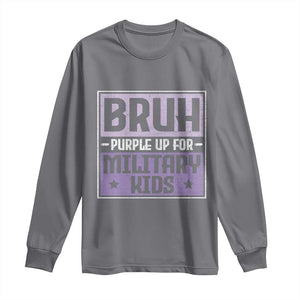 Bruh Purple Up For Military Kids Long Sleeve Shirt Support Military Kids TS10 Charcoal Print Your Wear