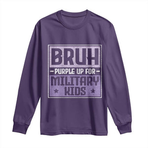 Bruh Purple Up For Military Kids Long Sleeve Shirt Support Military Kids TS10 Purple Print Your Wear