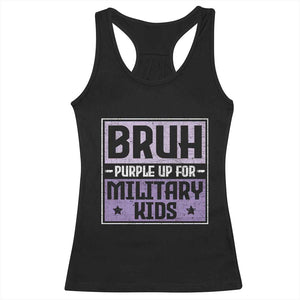 Bruh Purple Up For Military Kids Racerback Tank Top Support Military Kids TS10 Black Print Your Wear