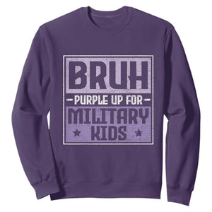 Bruh Purple Up For Military Kids Sweatshirt Support Military Kids TS10 Purple Print Your Wear