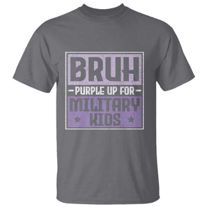 Bruh Purple Up For Military Kids T Shirt Support Military Kids TS10 Charcoal Print Your Wear