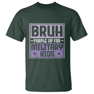 Bruh Purple Up For Military Kids T Shirt Support Military Kids TS10 Dark Forest Green Print Your Wear