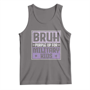 Bruh Purple Up For Military Kids Tank Top Support Military Kids TS10 Deep Heather Print Your Wear
