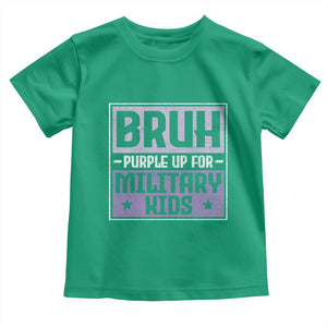 Bruh Purple Up For Military Kids Toddler T Shirt Support Military Kids TS10 Irish Green Print Your Wear