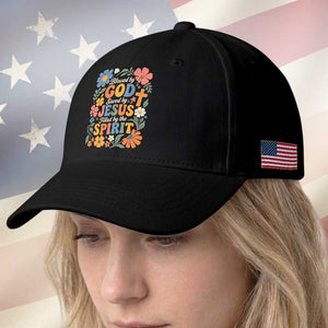 Boho Floral Christian Baseball Cap Blessed Saved By Jesus Cross Flower TS10 Print Your Wear