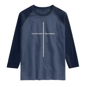 For God So Loved Raglan Shirt John 316 Bible Verse FGSLTWTHGOB Cross Minimal Christian Acronym TS10 Heather Denim Navy Print Your Wear