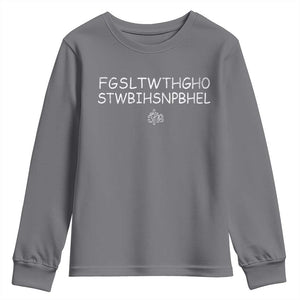 For God So Loved Youth Sweatshirt John 316 Bible Verse FGSLTWTHGOB Cross Subtle Christian Acronym TS10 Charcoal Print Your Wear