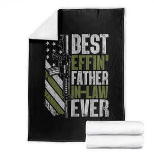 Best Effin’ Father In Law Ever Throw Blanket FIL Gun American Flag TS10 Black Print Your Wear