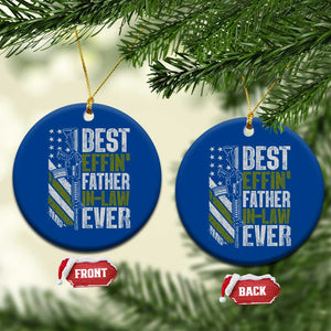 Best Effin’ Father In Law Ever Ceramic Ornament FIL Gun American Flag TS10 1pc Blue Print Your Wear