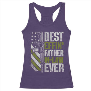 Best Effin’ Father In Law Ever Racerback Tank Top FIL Gun American Flag TS10 Purple Print Your Wear