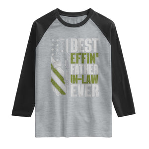 Best Effin’ Father In Law Ever Raglan Shirt FIL Gun American Flag TS10 Heather Gray Black Print Your Wear