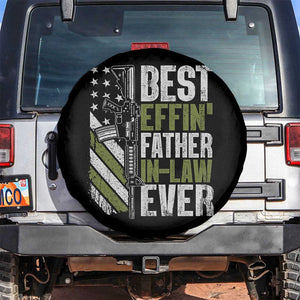 Best Effin’ Father In Law Ever Spare Tire Cover FIL Gun American Flag TS10 No hole Black Print Your Wear