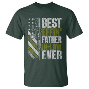 Best Effin’ Father In Law Ever T Shirt FIL Gun American Flag TS10 Dark Forest Green Print Your Wear