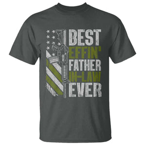 Best Effin’ Father In Law Ever T Shirt FIL Gun American Flag TS10 Dark Heather Print Your Wear