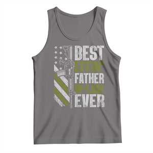 Best Effin’ Father In Law Ever Tank Top FIL Gun American Flag TS10 Deep Heather Print Your Wear