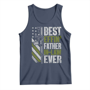 Best Effin’ Father In Law Ever Tank Top FIL Gun American Flag TS10 Navy Print Your Wear
