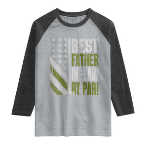 Father In Law Golf Raglan Shirt Best FIL By Par Fathers Day Gift for Golfers TS10 Heather Gray Heather Charcoal Print Your Wear