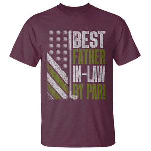 Father In Law Golf T Shirt Best FIL By Par Fathers Day Gift for Golfers TS10 Maroon Print Your Wear
