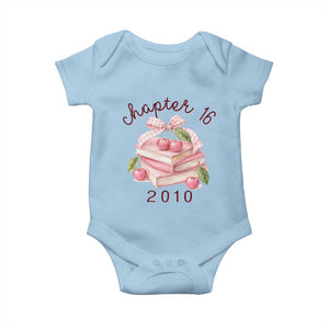 Sweet Chapter 16 Birthday Baby Onesie Cherry Books 16th Birthday Gifts For Her Book Lover