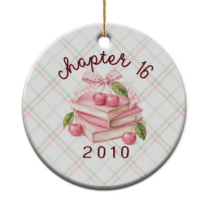 Sweet Chapter 16 Birthday Ceramic Ornament Cherry Books 16th Birthday Gifts For Her Book Lover