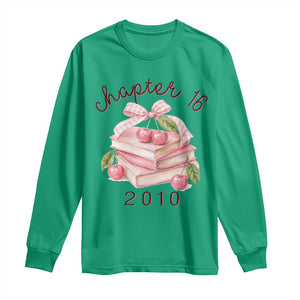 Sweet Chapter 16 Birthday Long Sleeve Shirt Cherry Books 16th Birthday Gifts For Her Book Lover