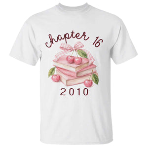 Sweet Chapter 16 Birthday T Shirt Cherry Books 16th Birthday Gifts For Her Book Lover