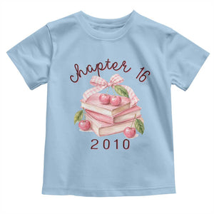 Sweet Chapter 16 Birthday Toddler T Shirt Cherry Books 16th Birthday Gifts For Her Book Lover