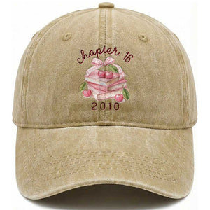 Sweet Chapter 16 Birthday Washed Cotton Baseball Cap Cherry Books 16th Birthday Gifts For Her Book Lover