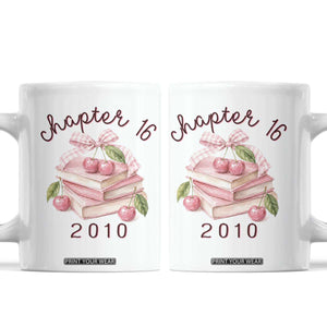 Sweet Chapter 16 Birthday Coffee Mug Cherry Books 16th Birthday Gifts For Her Book Lover