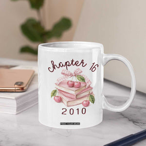 Sweet Chapter 16 Birthday Coffee Mug Cherry Books 16th Birthday Gifts For Her Book Lover